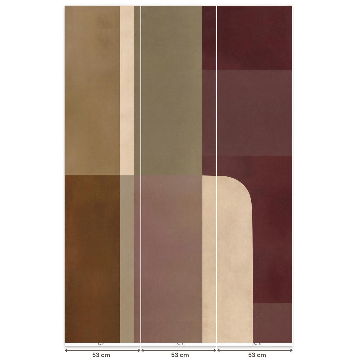 TAPETE - Unis - Abstrakt - Bordeaux - Linien - 160x240 cm - Multicolor, Papier (160/240cm) - OnlyWow
