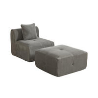 SOFA Chenille Grau mit Kissen - Grau, Textil (77/75/157cm) - WISHDOR