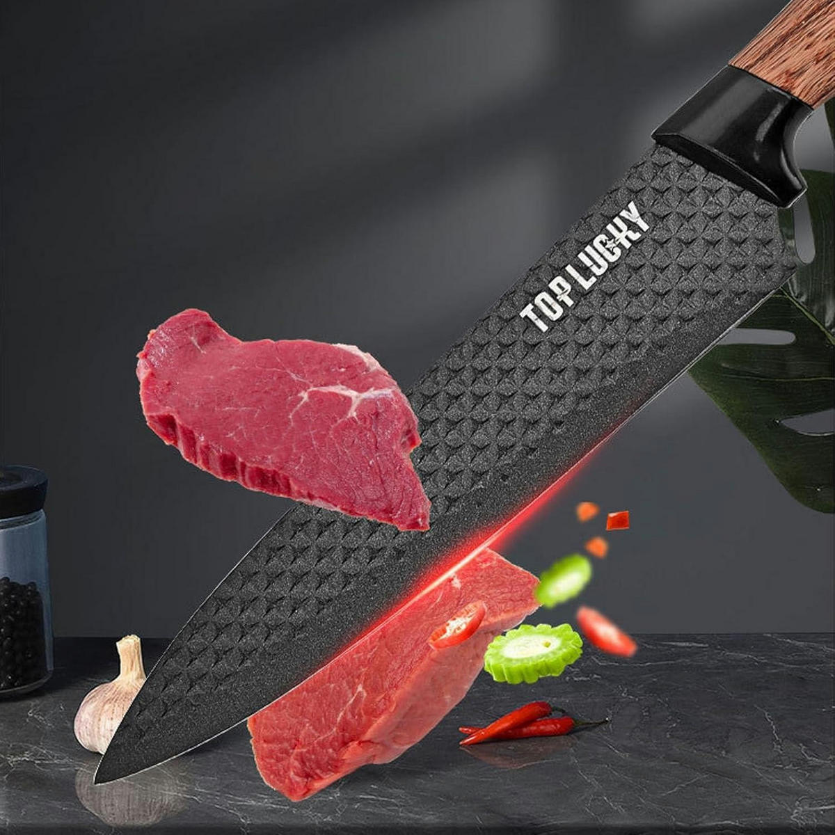 MESSERBLOCK-SET 6-teilig Schwarz Edelstahl Antihaft - Multicolor, Metall