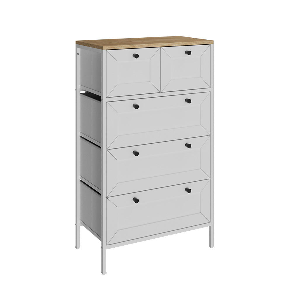 KOMMODE Belaro Weiß 56 x 95 cm mit 5 Schubladen - Weiß, Holzwerkstoff (56/95/30cm) - Vicco