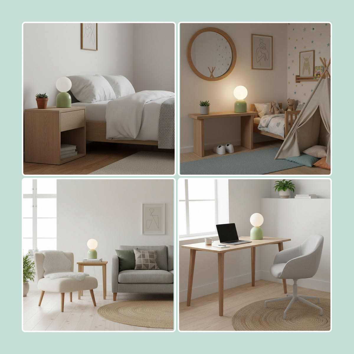 TISCHLAMPE - Multicolor, Glas/Keramik (11/11/21cm) - Relaxdays