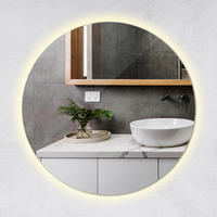 LED SPIEGEL 60 cm Runder Warmweiß 3000 K - Blaugrau, Glas (60/60/2.4cm) - TULUP