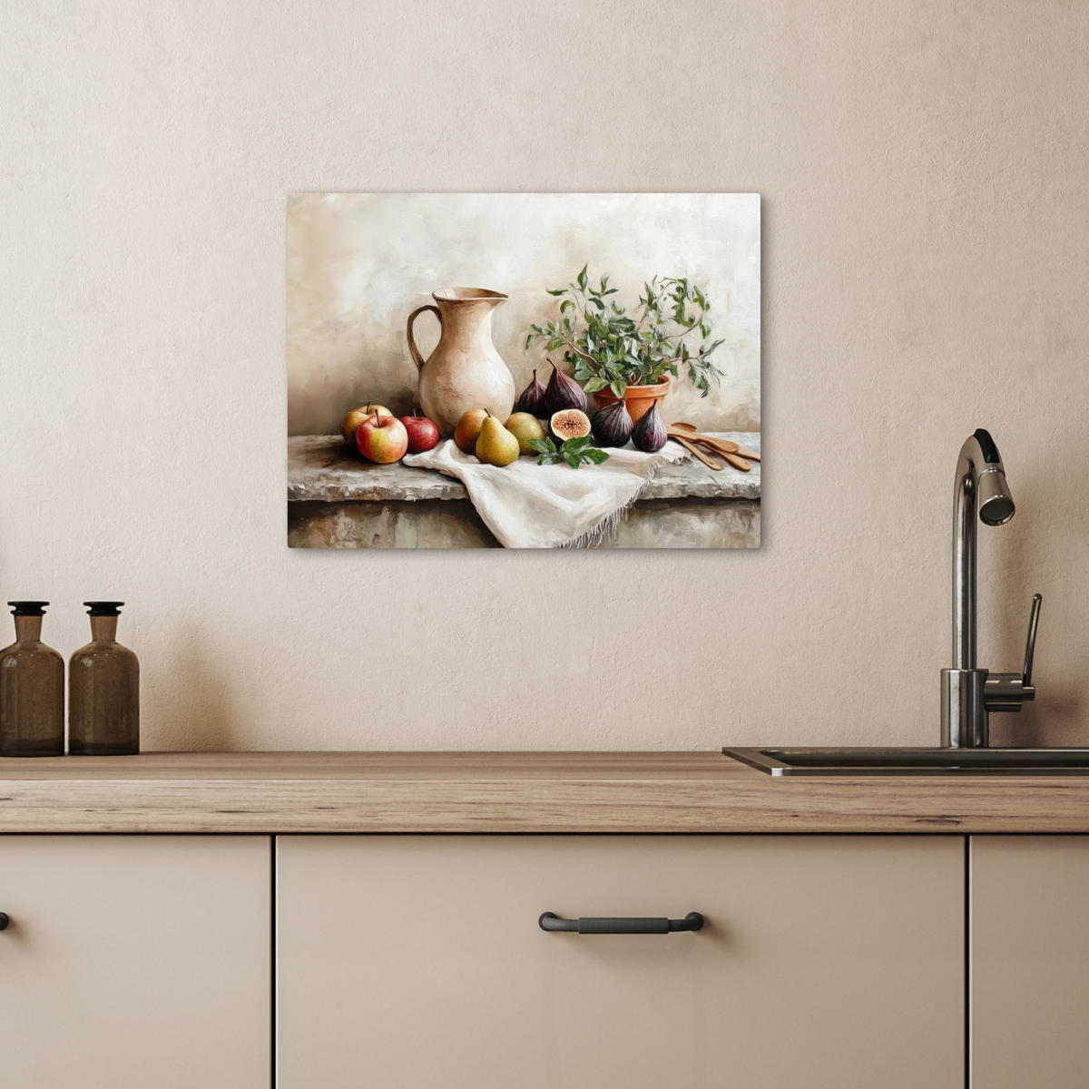 LEINWANDBILD Obst - Kräuter - Ländlich 40x30 cm - Naturfarben, Textil (40/30cm) - MuchoWow