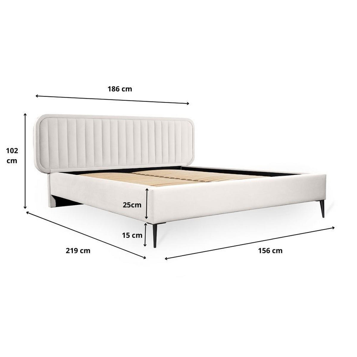 POLSTERBETT Miami In Monolith - Grau, Holzwerkstoff/Textil (140/200cm) - Fun Möbel
