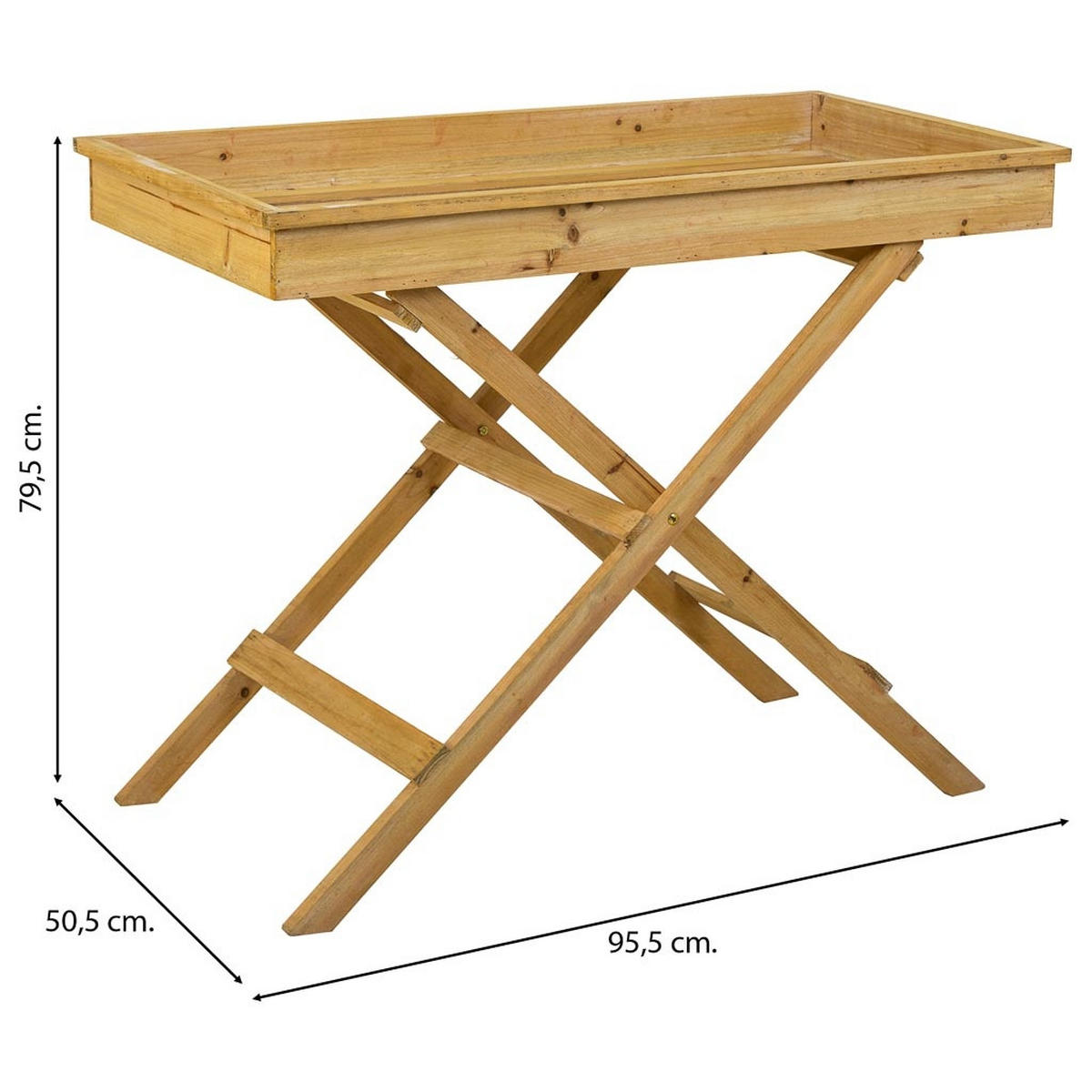 TISCH aus Holz, braun, 96x51x80cm - Braun, Holz (50.5/95.5/79.5cm) - Wanderlust