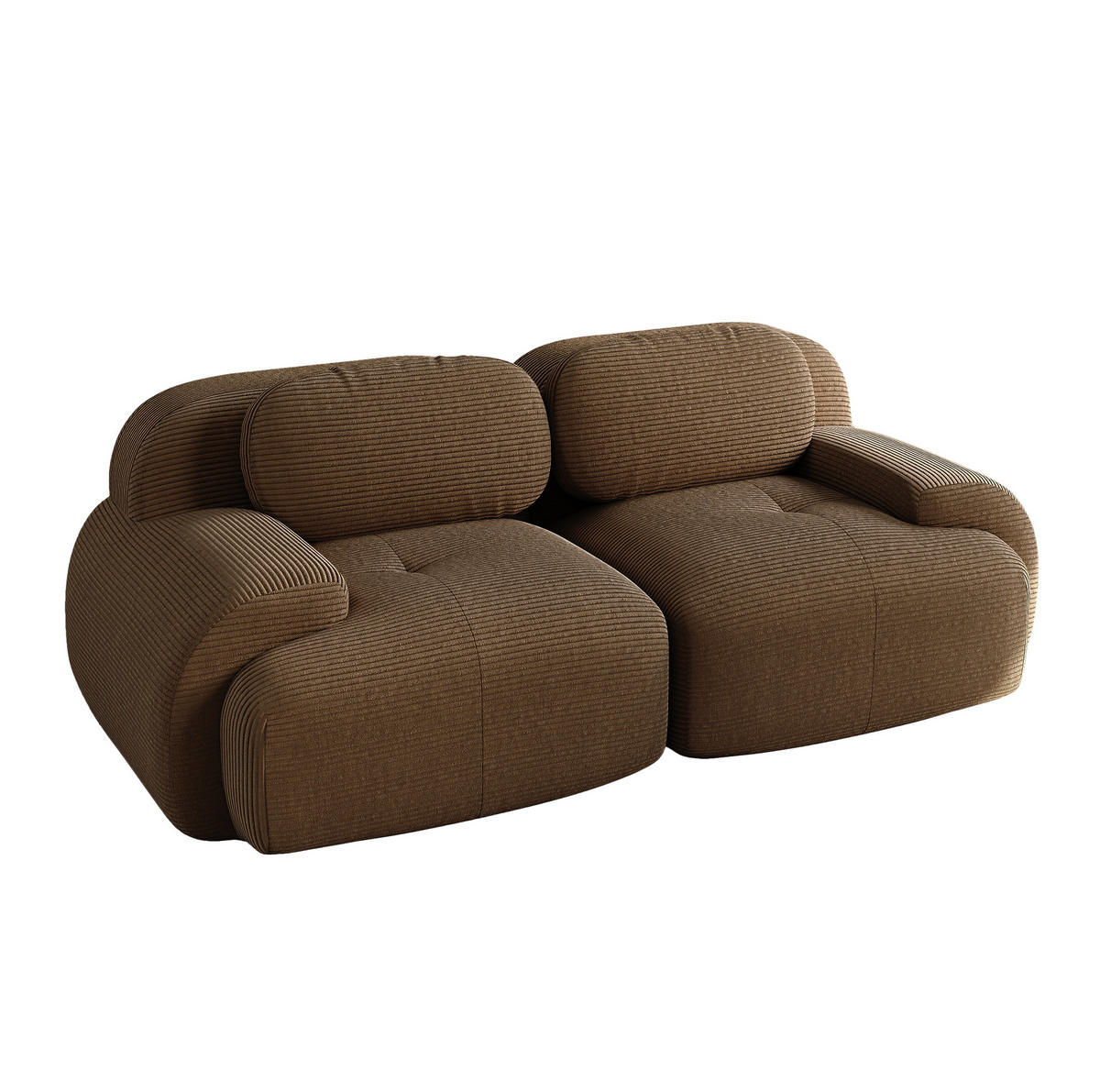SOFA modular rahmenlos Cord Braun - Braun, Kunststoff (103/75/208cm) - Meubliv