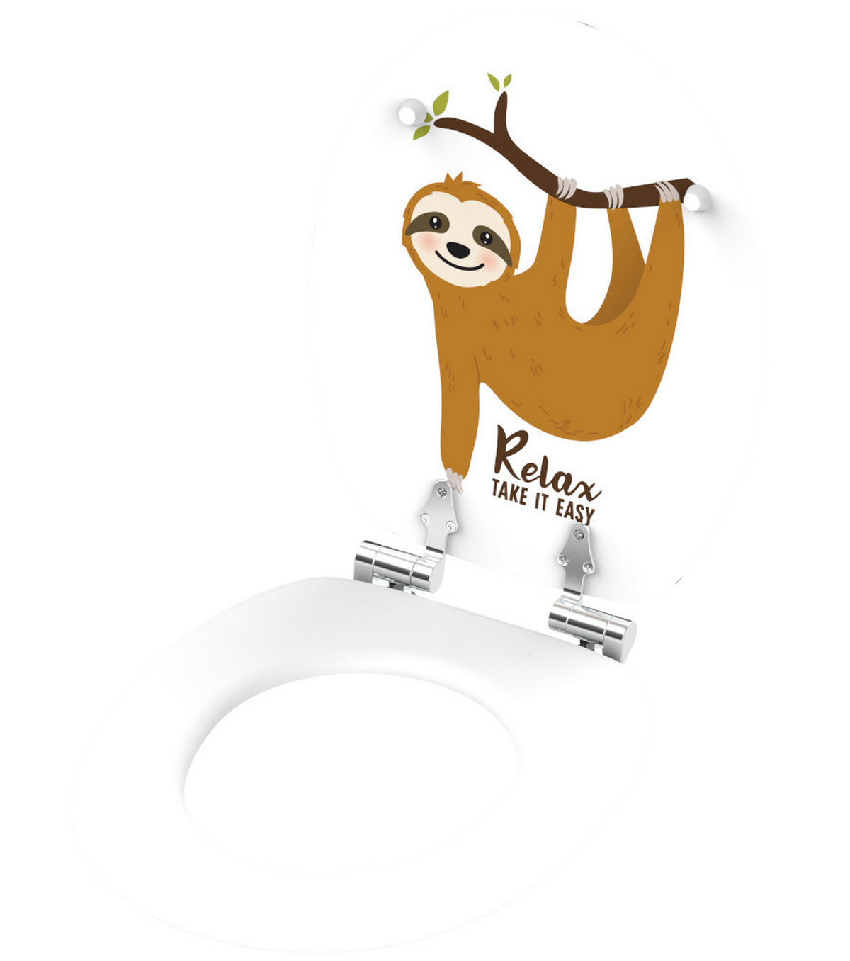 WC-SITZ mit Absenkautomatik Faultier - Braun, Holzwerkstoff (38/6/47cm) - Sanilo