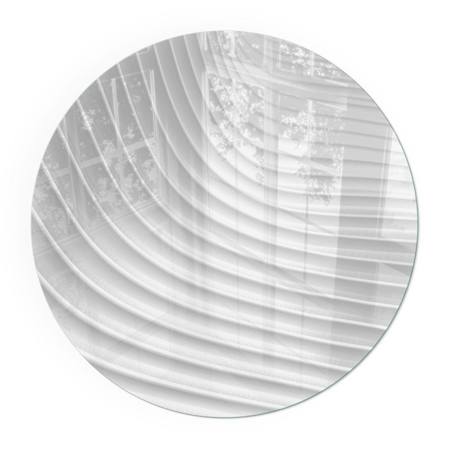 GLASPLATTE für Kamin Ø 50 cm - Weiß, Glas (50/50/0.4cm) - TULUP