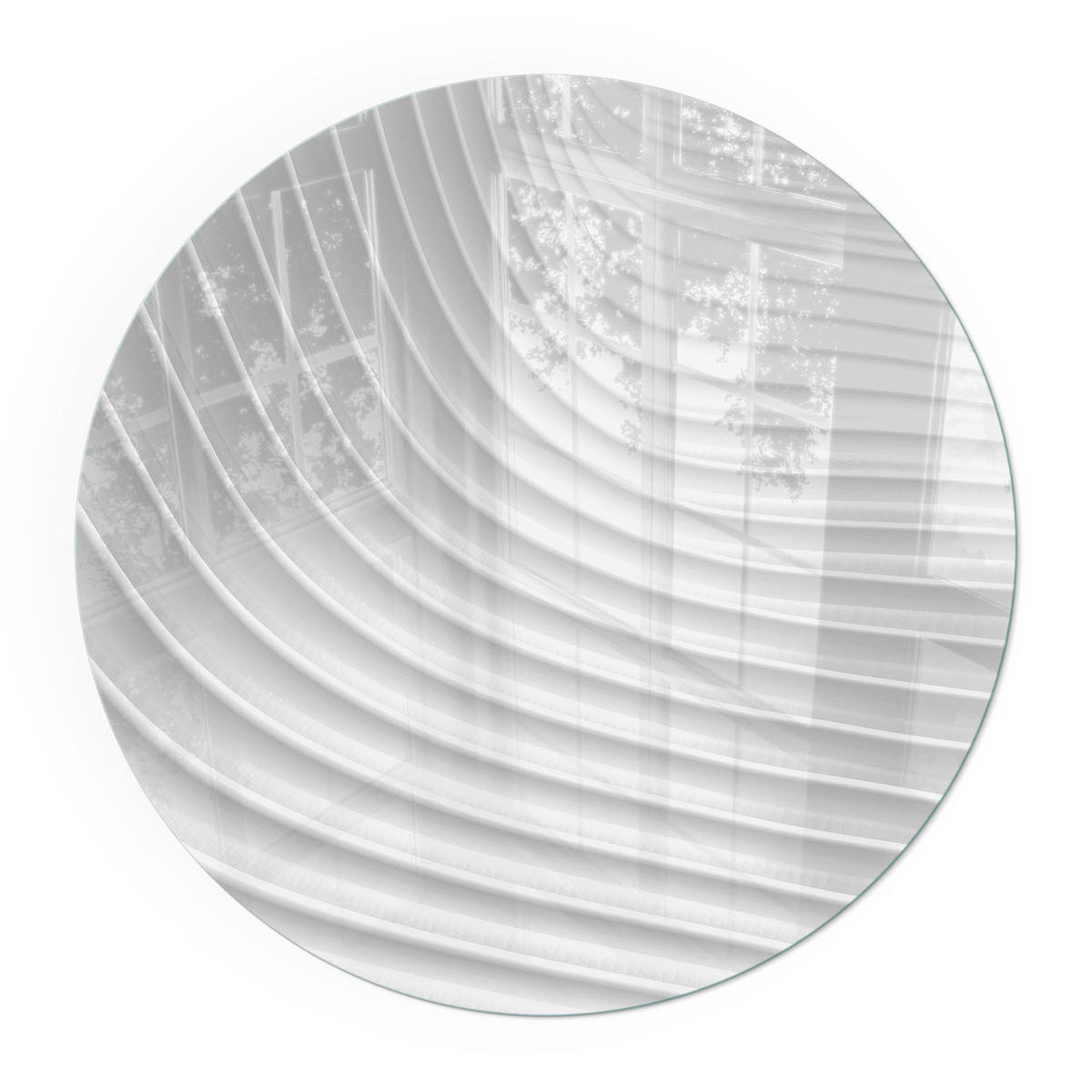 GLASPLATTE für Kamin Ø 50 cm - Weiß, Glas (50/50/0.4cm) - TULUP