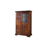 VITRINE Akazie 95x45x147 nougat lackiert OXFORD #417 - Dunkelbraun, Holz (95/147/45cm) - Massivmoebel24