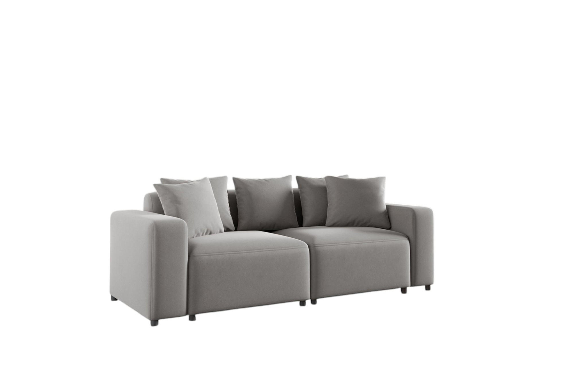 SOFA Megan 2-sitzer In Salvador - Hellgrau, Holzwerkstoff/Textil (236/75/98cm) - Fun Möbel