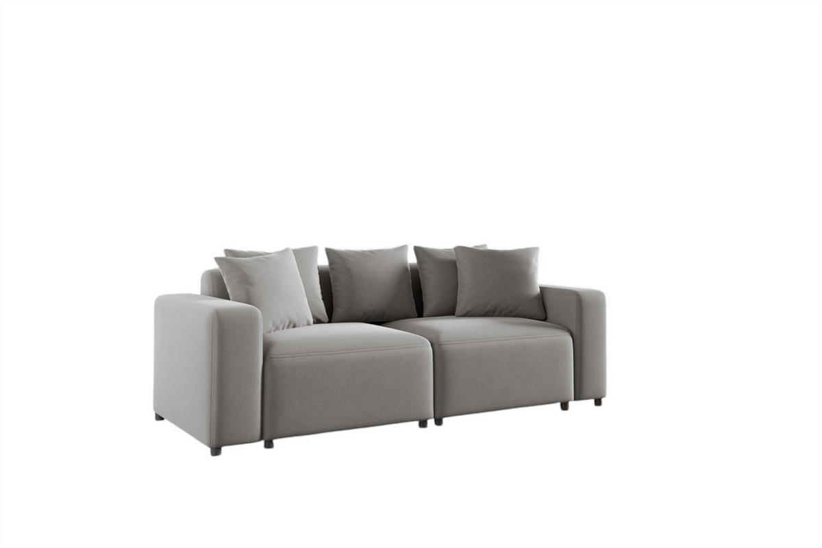 SOFA Megan 2-sitzer In Salvador - Hellgrau, Holzwerkstoff/Textil (236/75/98cm) - Fun Möbel