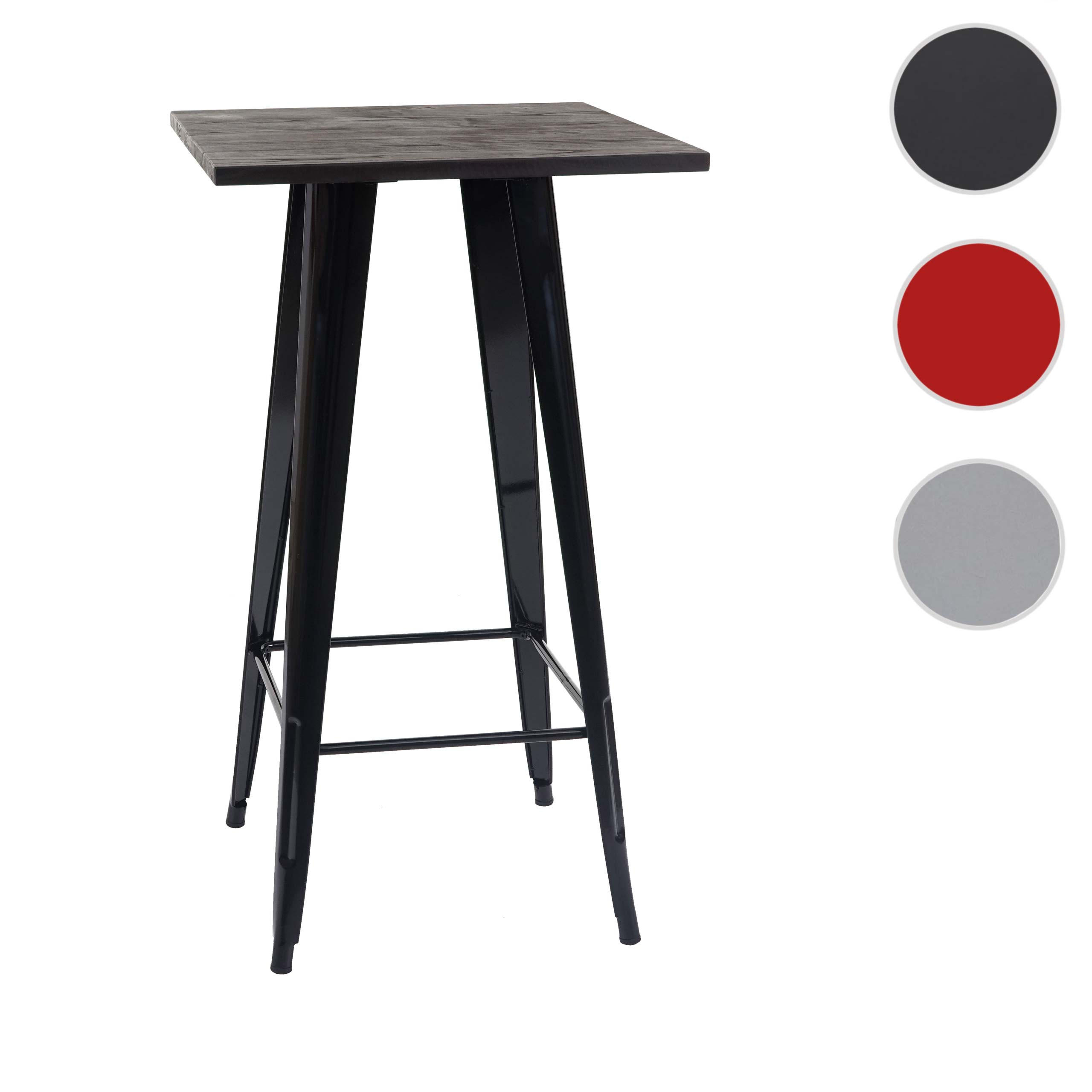 STEHTISCH INKL. HOLZ-TISCHPLATTE quadrat Schwarz - Schwarz, Holz (60/60/107cm) - MCW