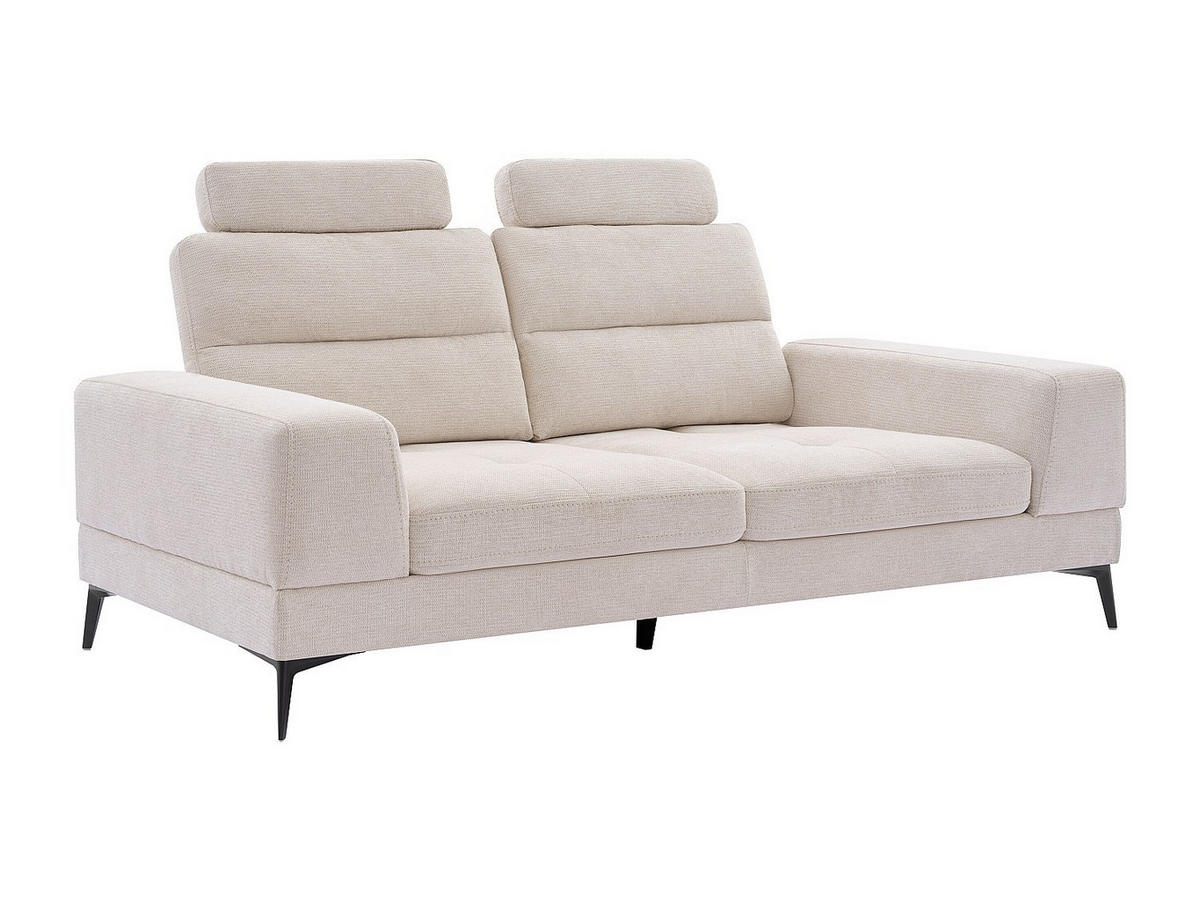 SOFA - 3 Personen - stoff - beige Udalio - Beige, Textil/Metall (215/86/123cm) - Vente-Unique