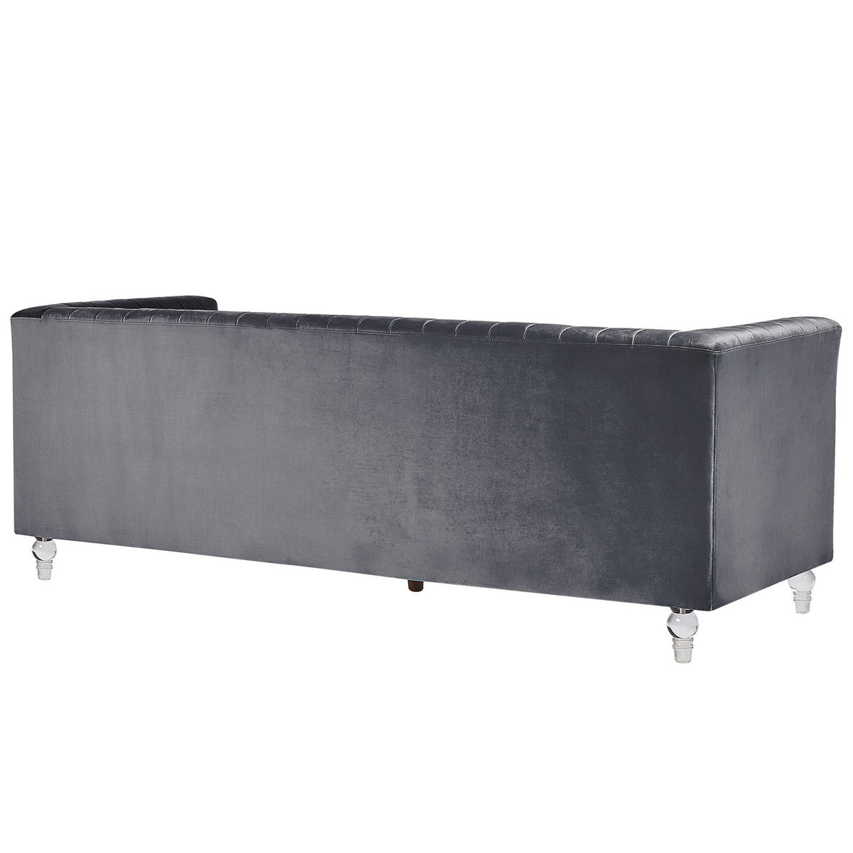 3-SITZER-SOFA Samtstoff Dunkelgrau Arvika - Dunkelgrau, Textil (204/75/78cm) - Beliani