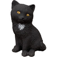 STEINFIGUR Schwarze Katze Morle frostfest wetterfest Steinguss - Schwarz, Stein (14/21/14cm) - stoneandstyle