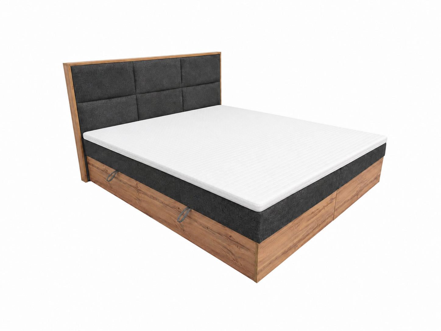 BOXSPRINGBETT Loly 180x200 cm H4 Taschenfederkern Anthrazit - Anthrazit, Textil (180/200cm) - KS Home Concept