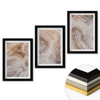 WANDBILDER 3er-Set - 20x30 cm Schwarzer Rahmen - abstrakte Marmortexturen - Schwarz, Kunststoff (20/30cm) - ArtPrintCave