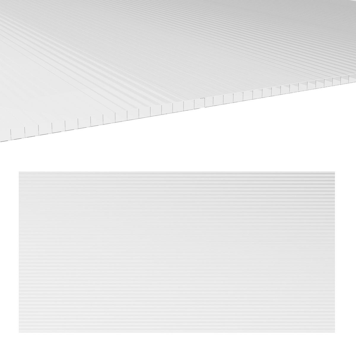 GEWÄCHSHAUS Transparent Hohlkammerplatten 14er-Set 121/61/0,4 cm - Transparent, Kunststoff (121/0.4/61cm) - PANGIVO