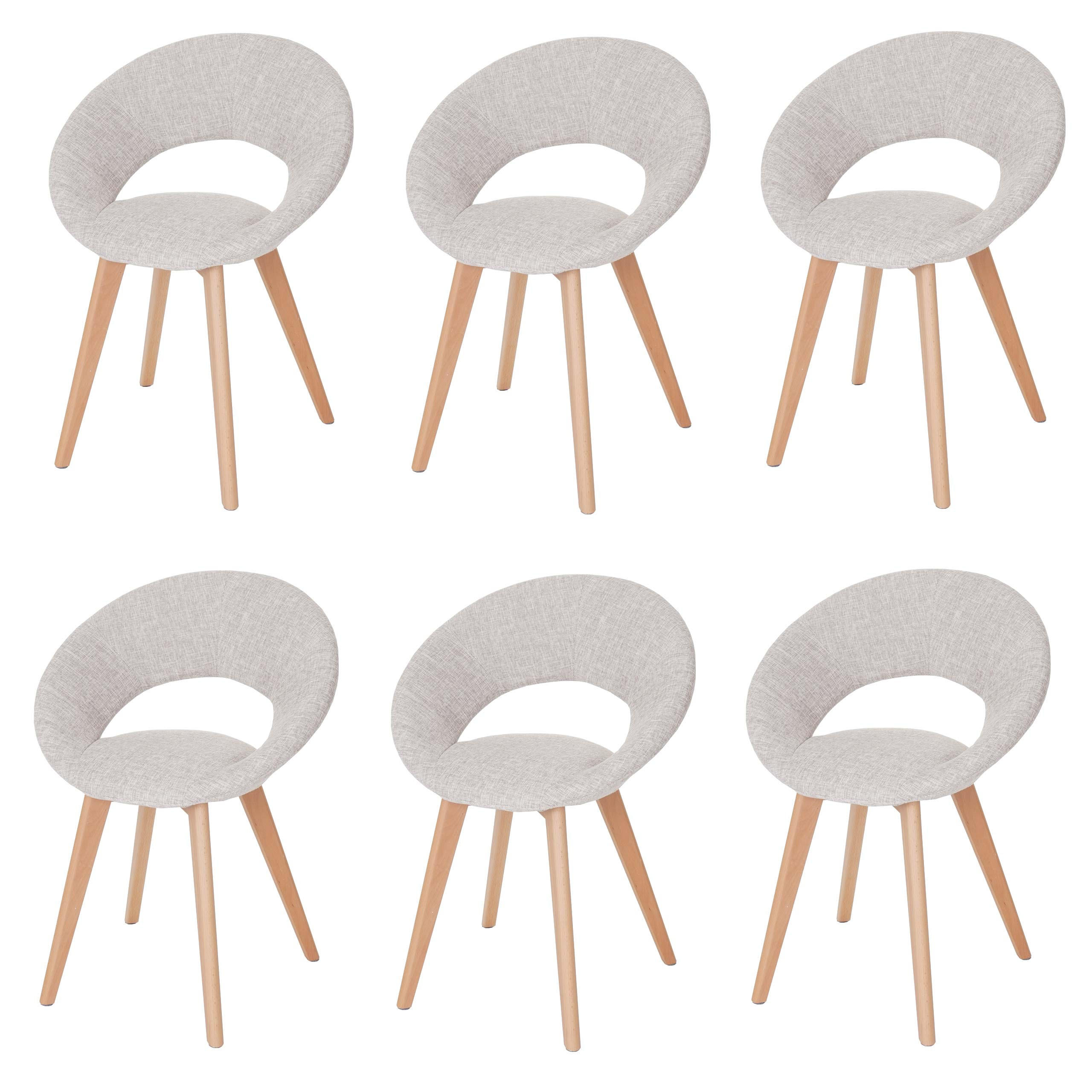 ESSZIMMERSTUHL Beige, Grau 6er-Set - Beige/Grau, Holz (60/79/50cm) - MCW