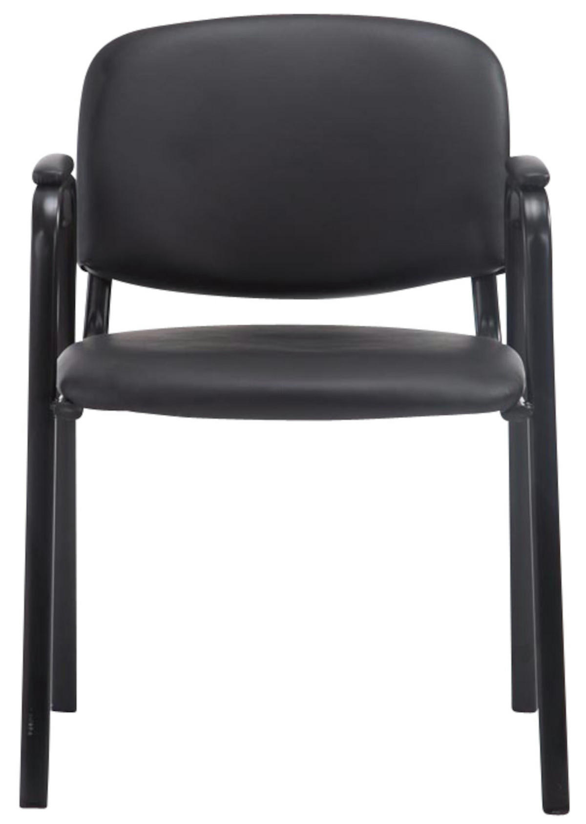 BESUCHERSTUHL 4er Set Lederlook schwarz - Schwarz, Textil/Metall (53/79/55cm) - CLP