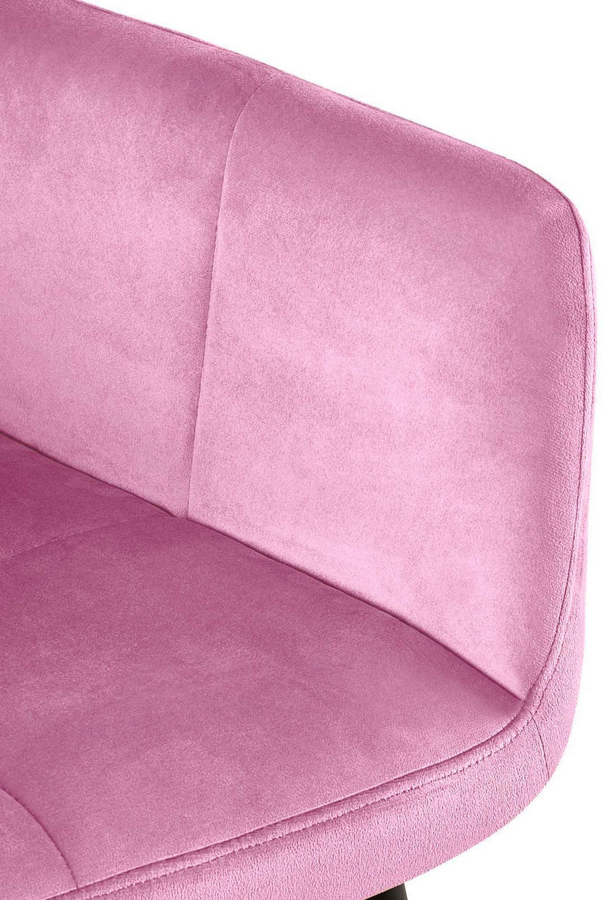 ARMLEHNENSTUHL 2er Set Samt rosa - Schwarz/Rosa, Textil/Metall (56.5/84/61cm) - CLP