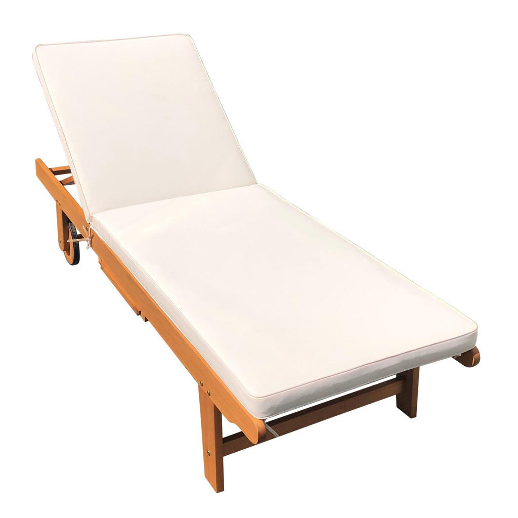 Thumbnail - Deluke Sonnenliege, Beige, Holz, 64x89x183 cm, Gartenmöbel, Gartenliegen