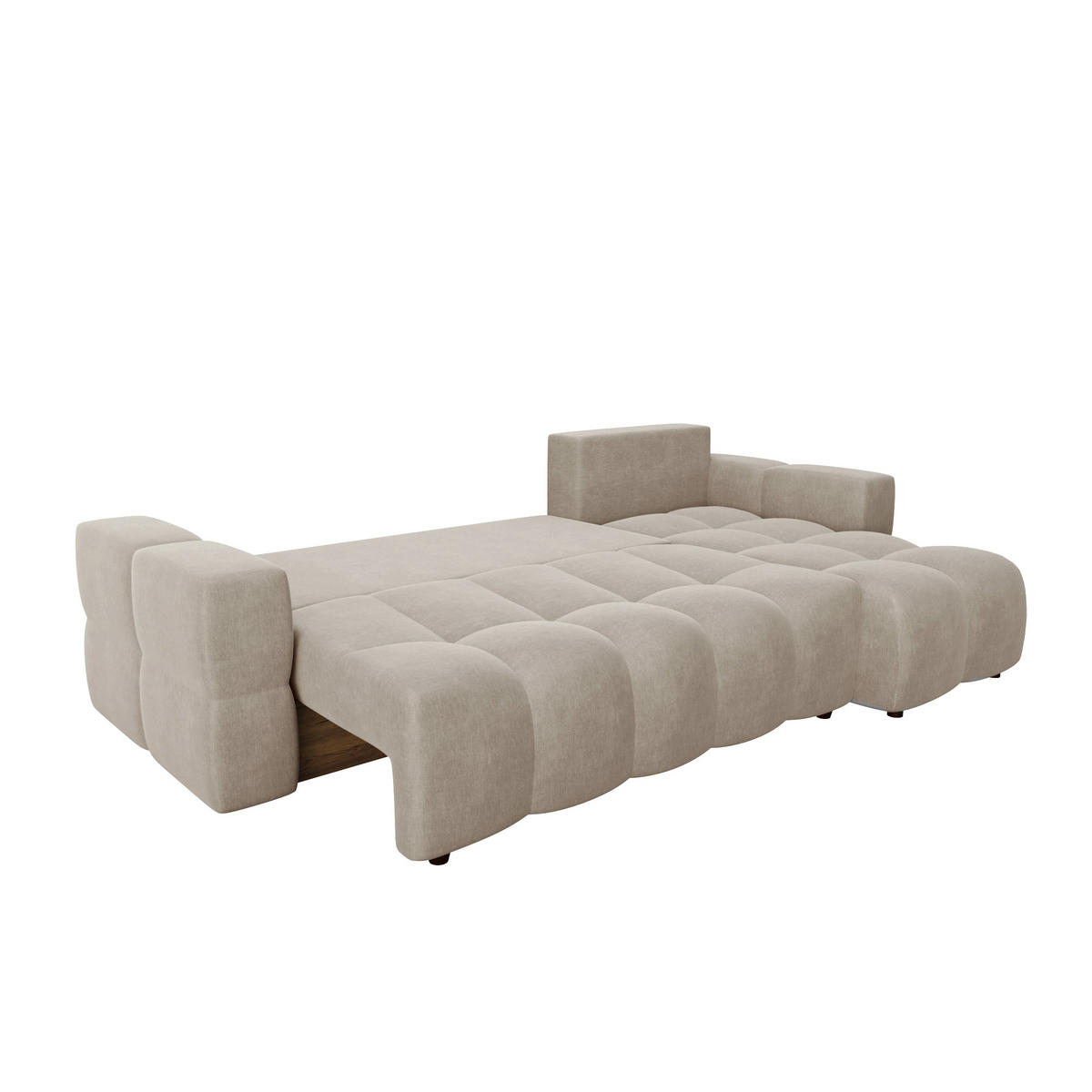 ECKSOFA RECHTS Samt Taupe 286cm - Taupe, Textil (286/169cm) - Sia Home