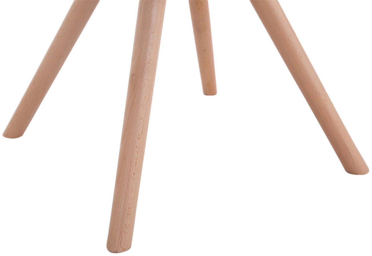 STUHL 4er Set Stoff braun - Eukalyptusholzfarben/Braun, Holz/Textil (48/84/56cm) - CLP