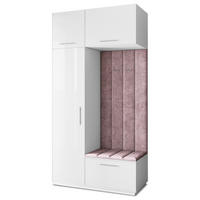 GARDEROBENSCHRANK REMA 120/240/60 cm Modern Garderobe-Set Weiß - Lila/Weiß, Holzwerkstoff (120/240/60cm) - MASSENO