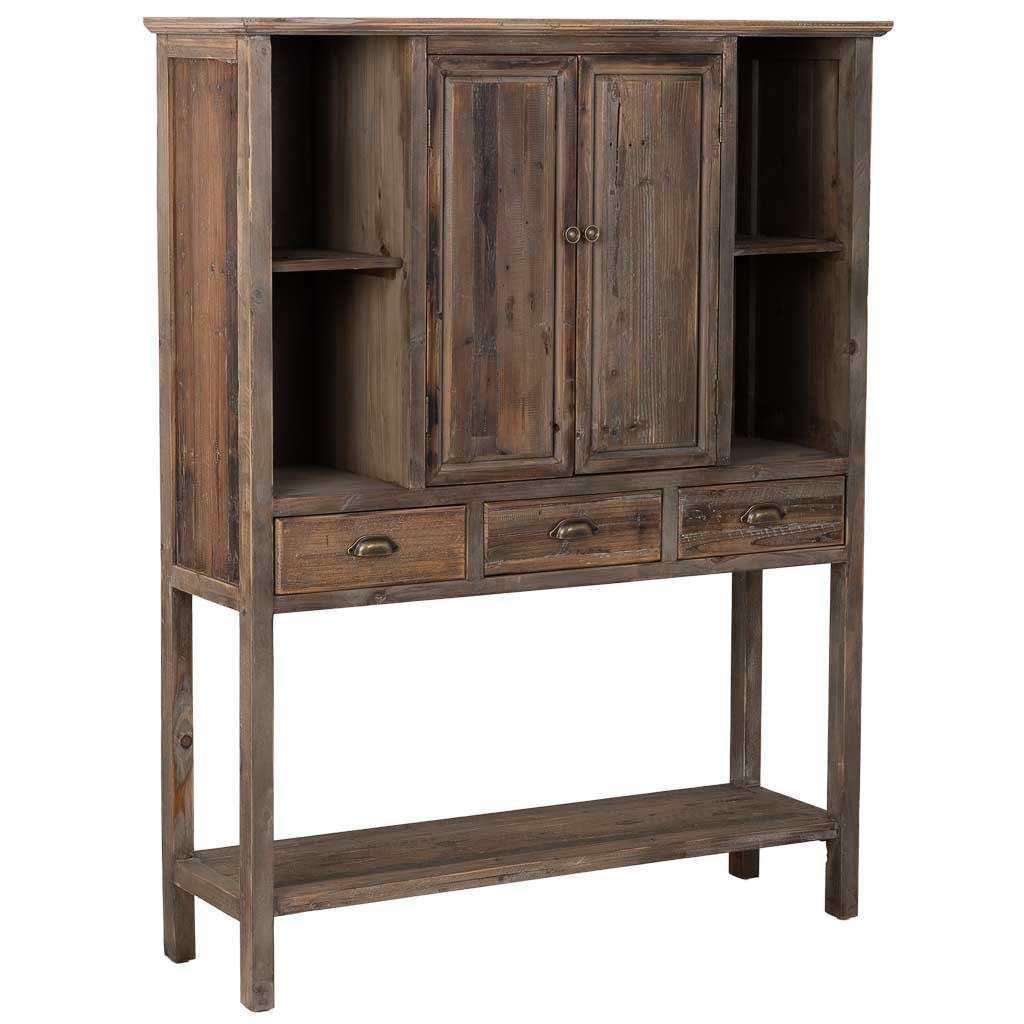 HIGHBOARD mit 2 türen und 3 schubladen 127x40x163 cm - Braun, Holz (127/136.5/40cm) - Wanderlust