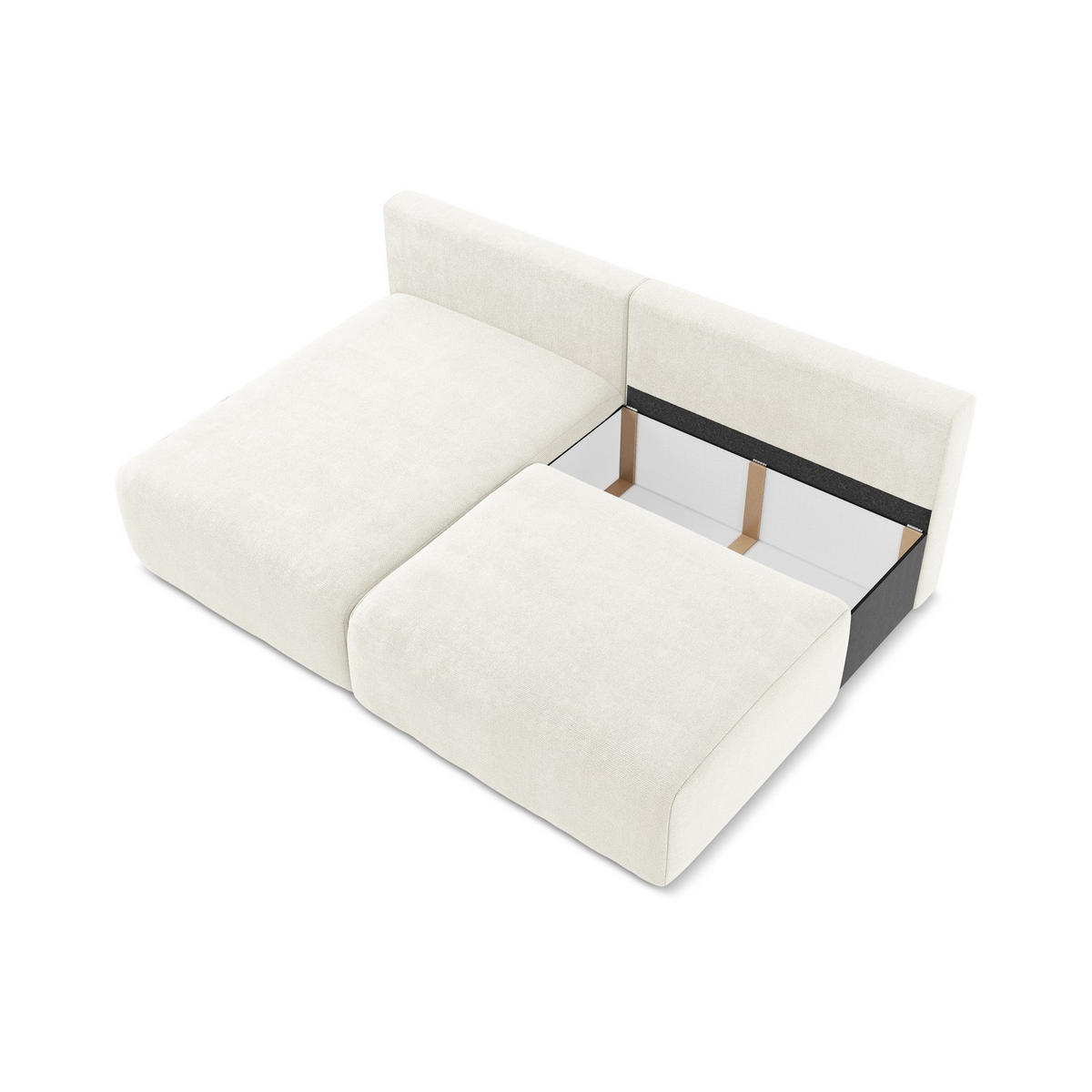 ECKSOFA mit Schlaffunktion links Chenille Stoff Weiß - Pink/Schwarz, Kunststoff/Textil (149/210cm) - LaMiaSofa