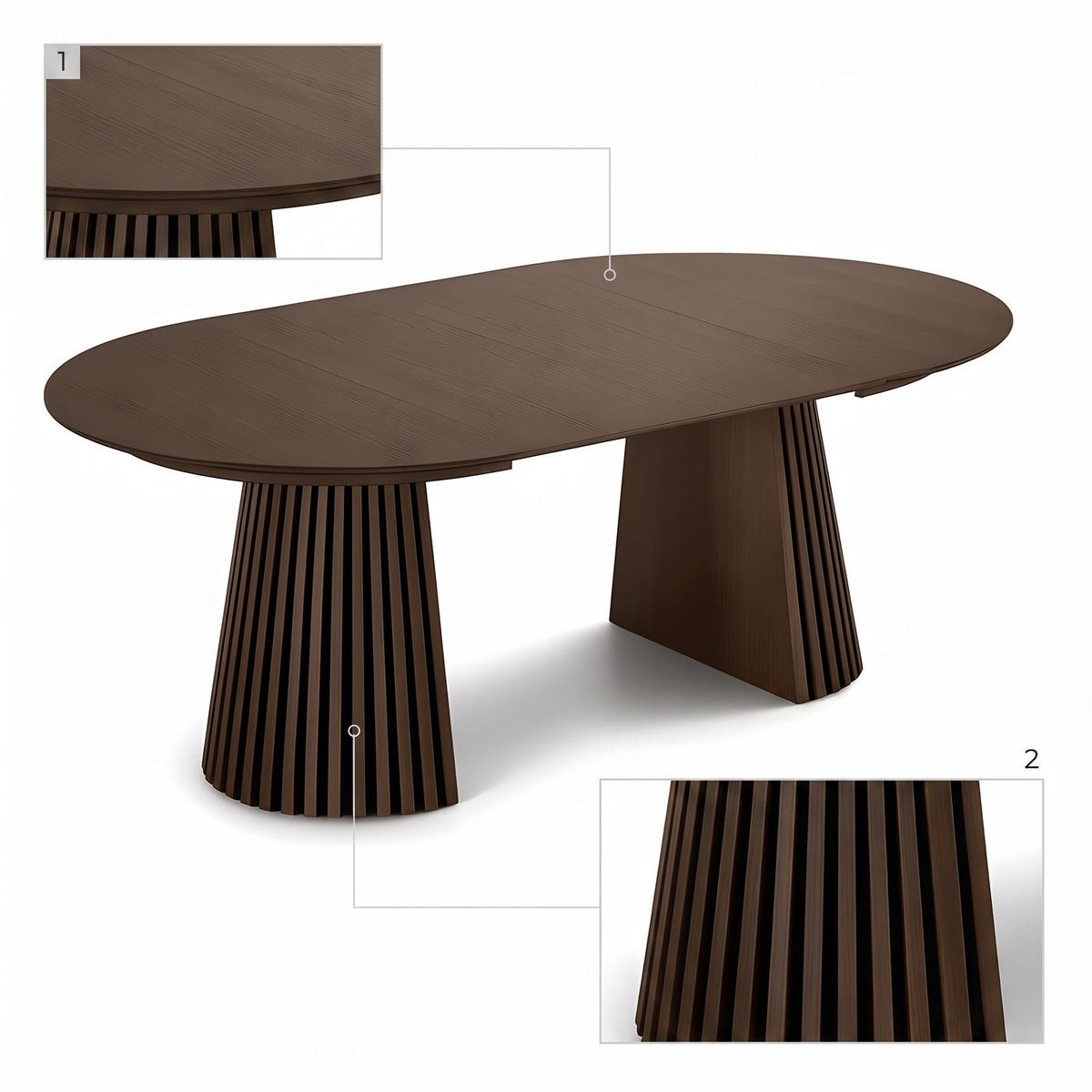 MATBORD Tokyo 120 x 120 x 75 cm – brun - Brun, Trä/Träbaserade material (200/120/75cm) - ebuy24