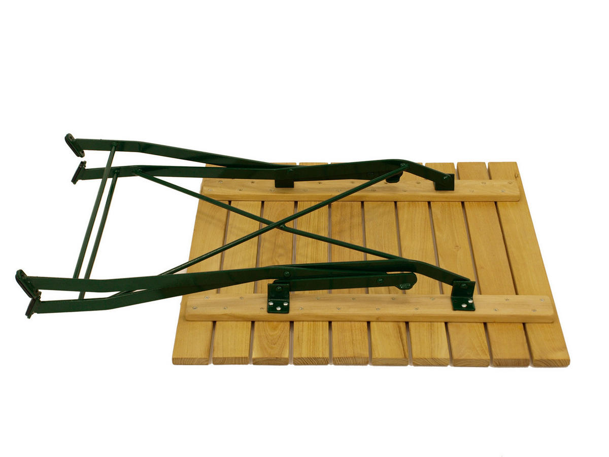 KLAPPTISCH Bad Belzig aus Robinienholz 70x70 cm, Stahlgestell Grün - Braun, Holz (70/70/72cm) - TPFGarden