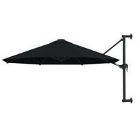SONNENSCHIRM zur Wandmontage mit Metall-Mast 300 cm Schwarz - Schwarz, Textil (300/300cm) - furnicato