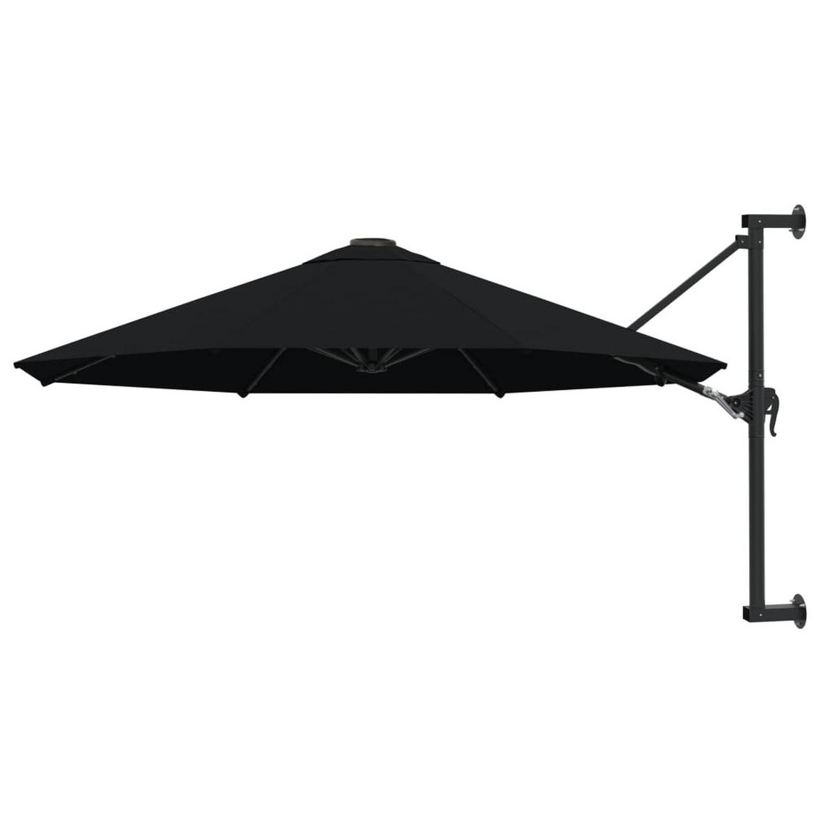SONNENSCHIRM zur Wandmontage mit Metall-Mast 300 cm Schwarz - Schwarz, Textil (300/300cm) - furnicato