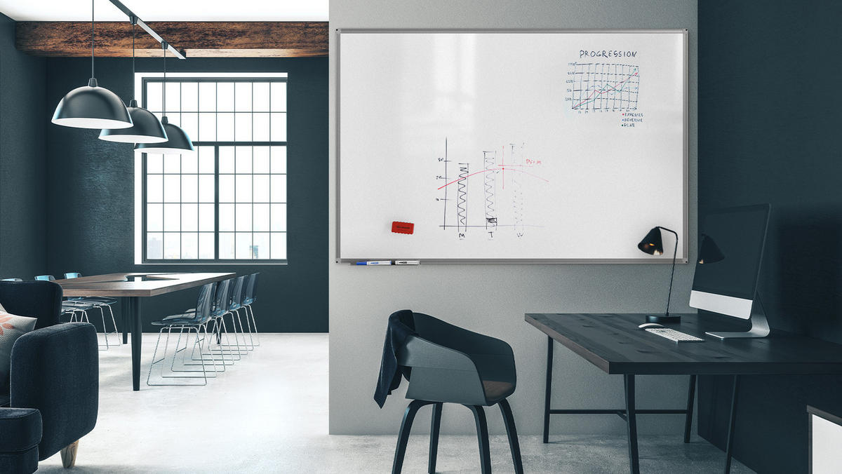 MAGNETISCHES Whiteboard 150x100 cm - Weiß, Metall (150/100/1.4cm) - ALLboards