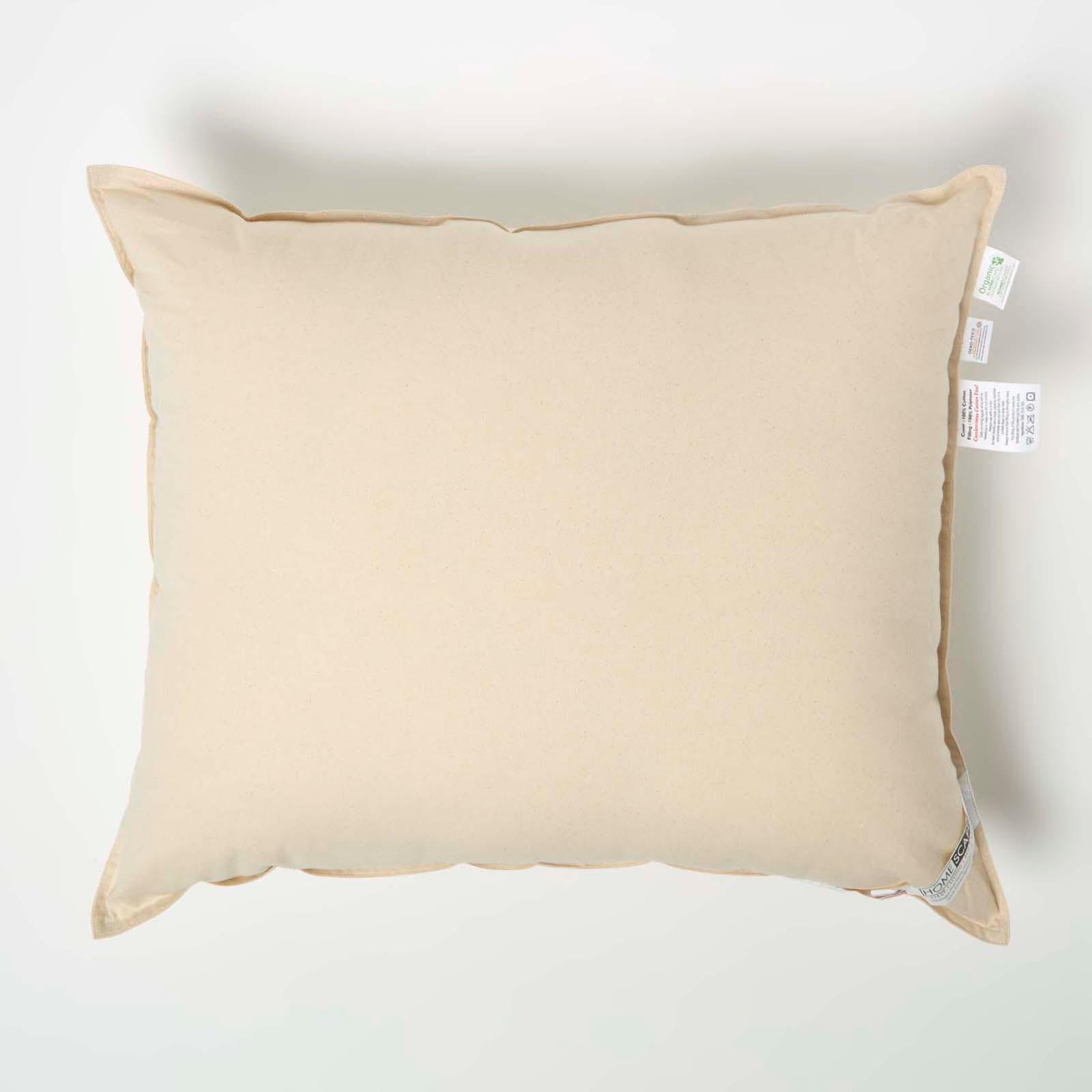 KOPFKISSEN 60/70 cm, 2er-Set Bio-Baumwolle, Super-Mikrofaser-Füllung - Beige, Textil (60/70cm) - Homescapes