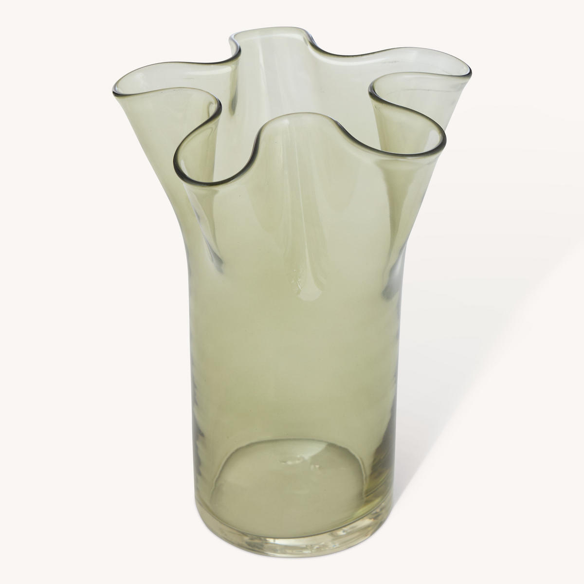 GLASVASE 17/17/23,5 cm - Olivgrün, Glas (17/23.5cm) - Atmosphera Createur d´interieur