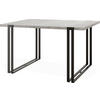 ESSTISCH Marco rechteckig ausziehbar, Grauer Beton 120-220/80/76 cm - Hellgrau/Schwarz, Holzwerkstoff/Metall (120/80/76cm) - WFL GROUP