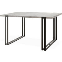 ESSTISCH Marco rechteckig ausziehbar, Grauer Beton 140-240/80/76 cm - Hellgrau/Schwarz, Holzwerkstoff/Metall (140/80/76cm) - WFL GROUP