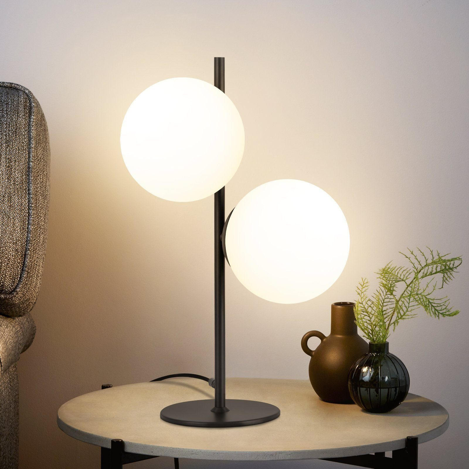 TISCHLEUCHTE Oase 21.5/21.5/45 cm - Schwarz, Metall (21.5/21.5/45cm) - Nettlife