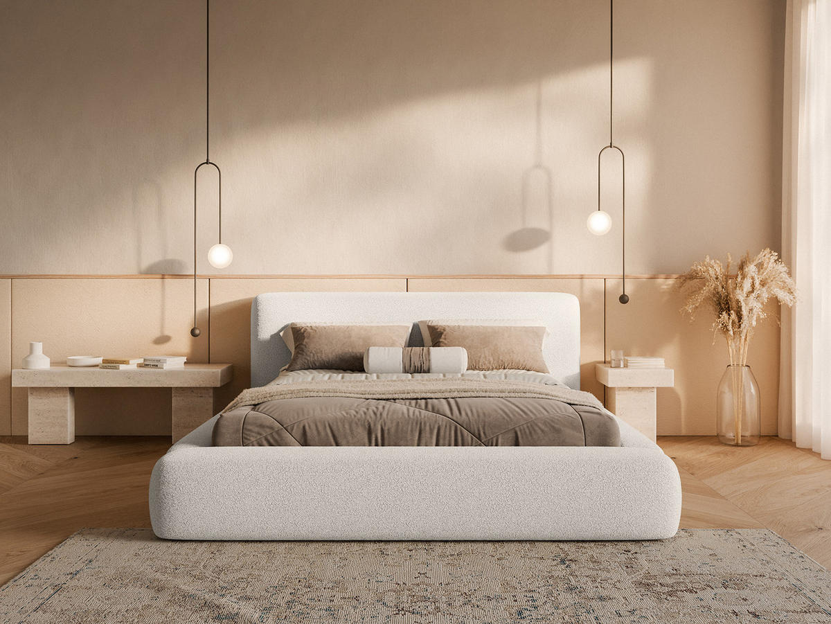 POLSTERBETT Fummo 120x200 cm, Weiß - Weiß, Textil (120/200cm) - Fedve
