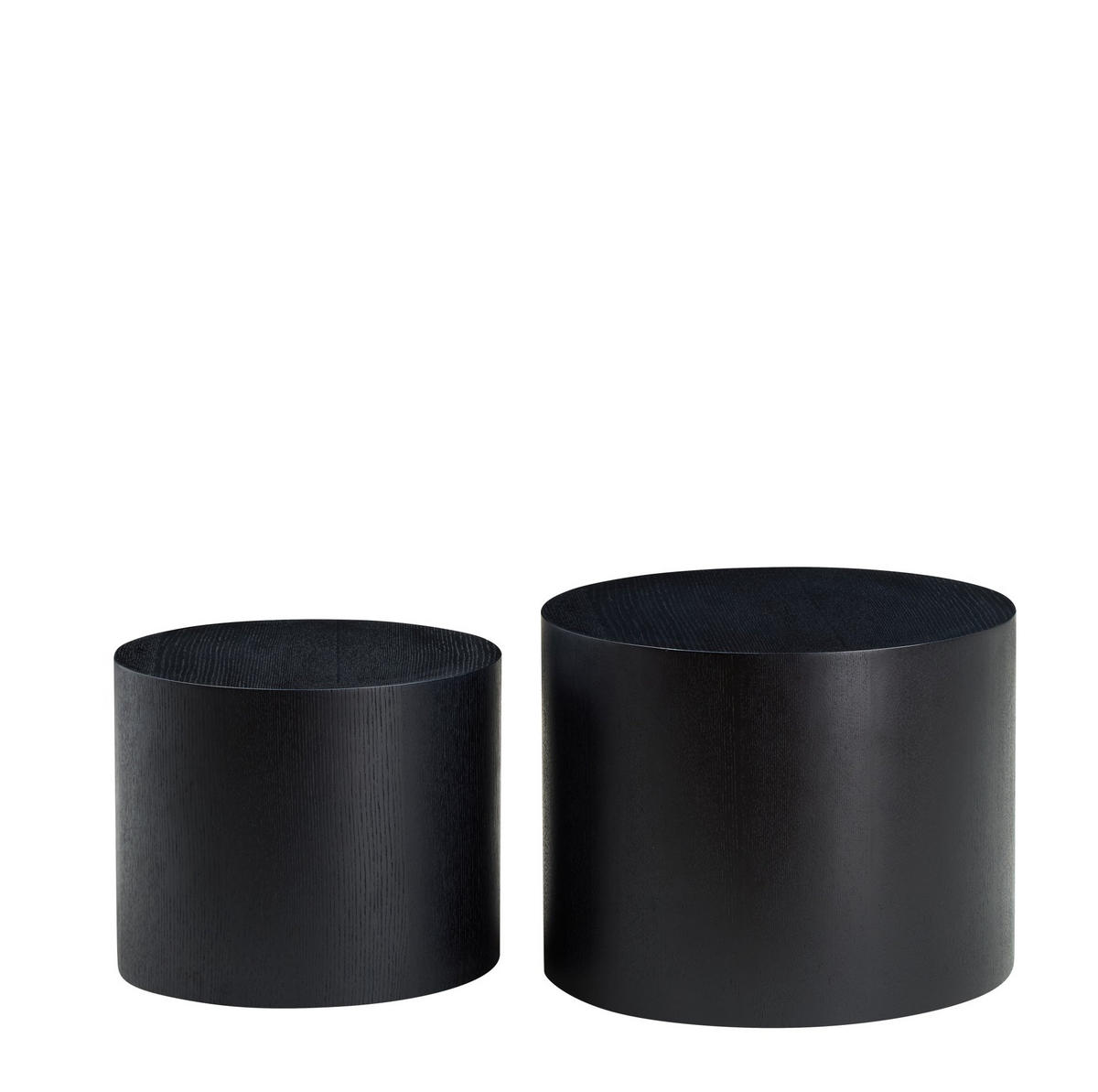 COUCHTISCH-SET 48/48/38 und 38/38/32 cm, 2-teilig aus MDF, platzsparend nestbar, Schwarz - Schwarz, Holzwerkstoff (48/48/38cm) - Redom