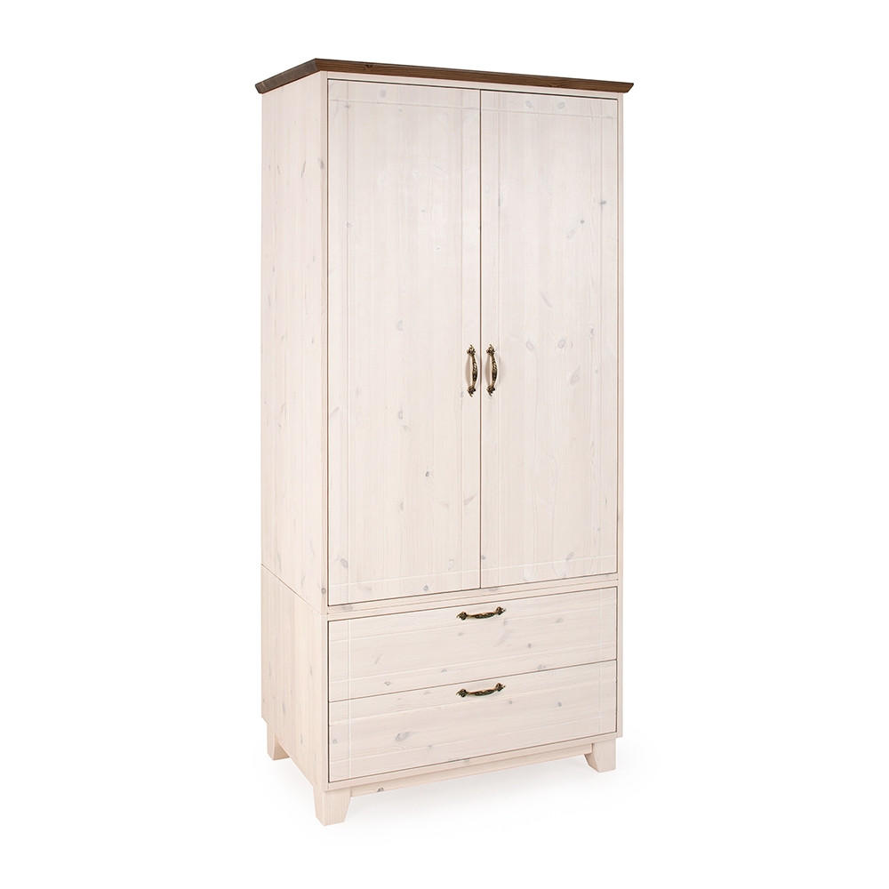 DREHTÜRENSCHRANK - Dunkelbraun/Weiß, Holz (89/192/52cm) - MSL wooden furniture