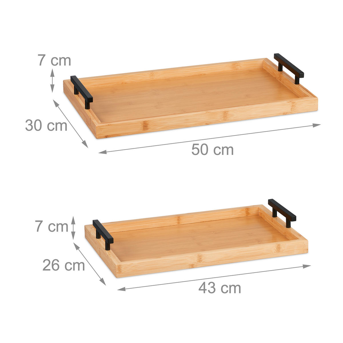 2xTABLETT - Hellbraun, Holz/Holzwerkstoff (50/7/30cm) - Relaxdays