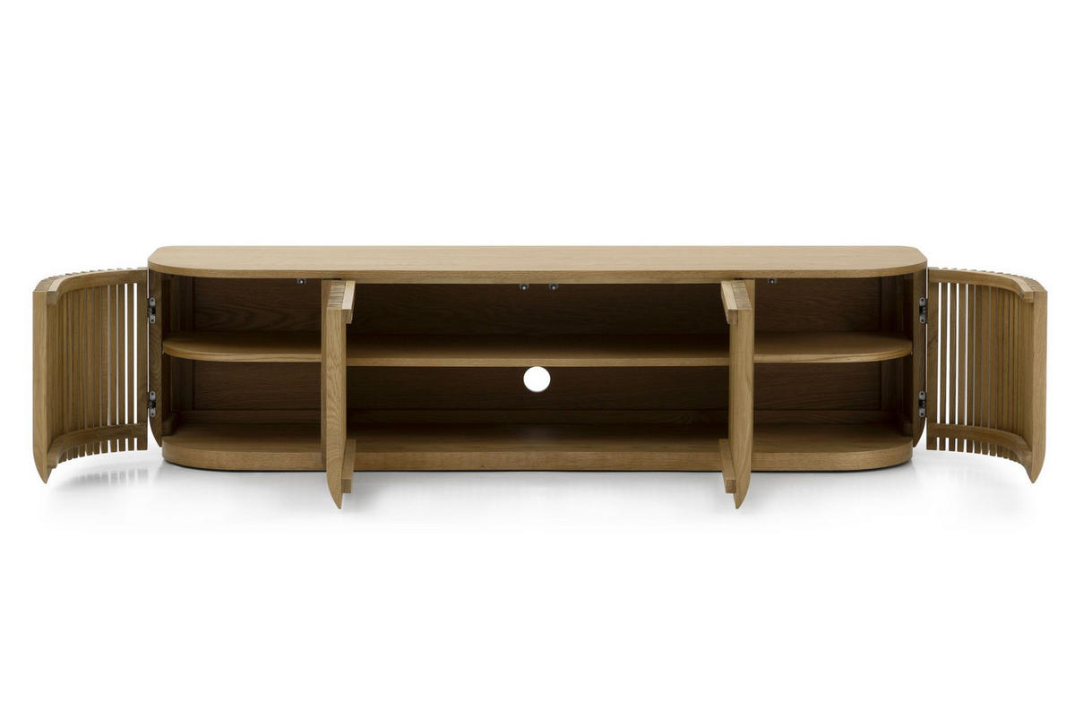 TV-MÖBEL Franz, Natur Massiveiche - Beige, Holz (45/45/175cm) - WOODEK