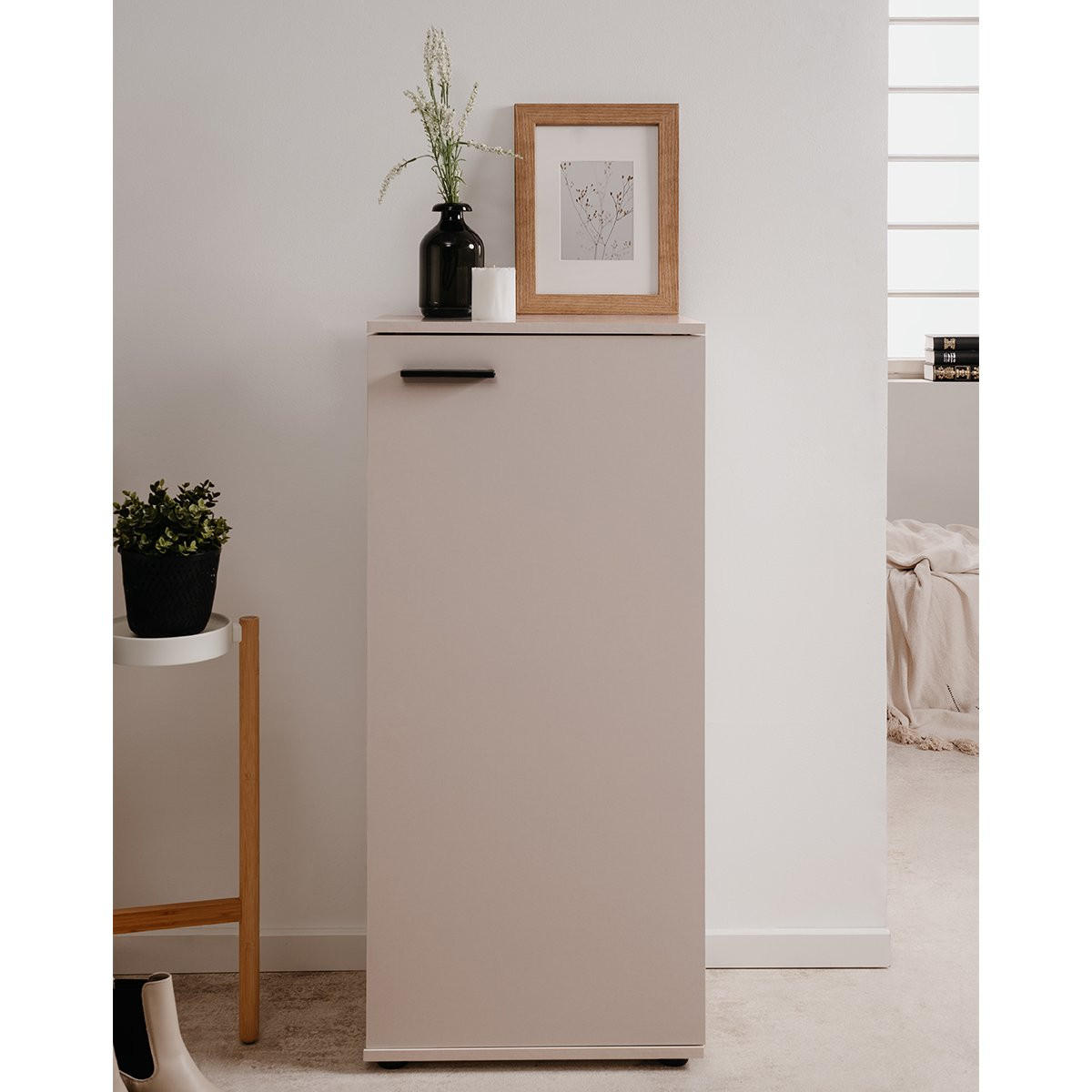 SCHUHSCHRANK 6 Fächer Satos - L50 cm - Beige, Holzwerkstoff (34/110/50cm) - Calicosy
