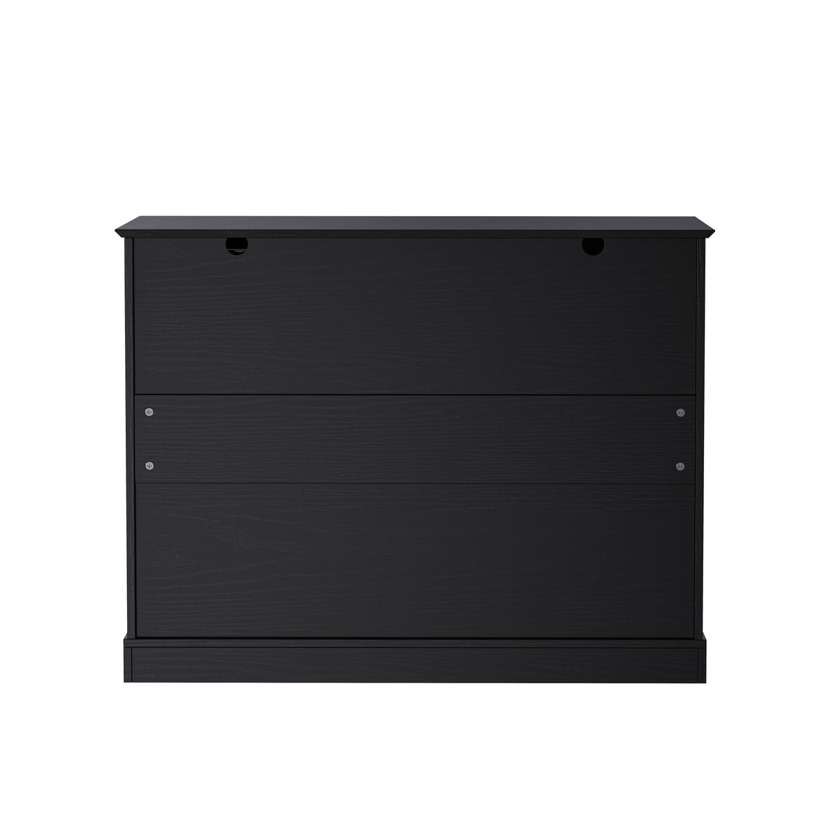 SIDEBOARD DE-38294 3 Türen mit 1 Schublade und verstellbaren Böden Schwarz - Schwarz, Holzwerkstoff (107/83.4/40cm) - ComfortXL