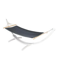 HÄNGEMATTE MIT GESTELL Weiß, Grau - Weiß/Grau, Holz (320/114/98cm) - MCW